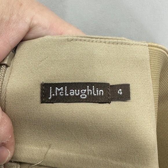 J.McLaughlin Women's Beige Cotton Blend Wide Elastic Waist Mini Skirt Size 4 - Picture 4 of 7